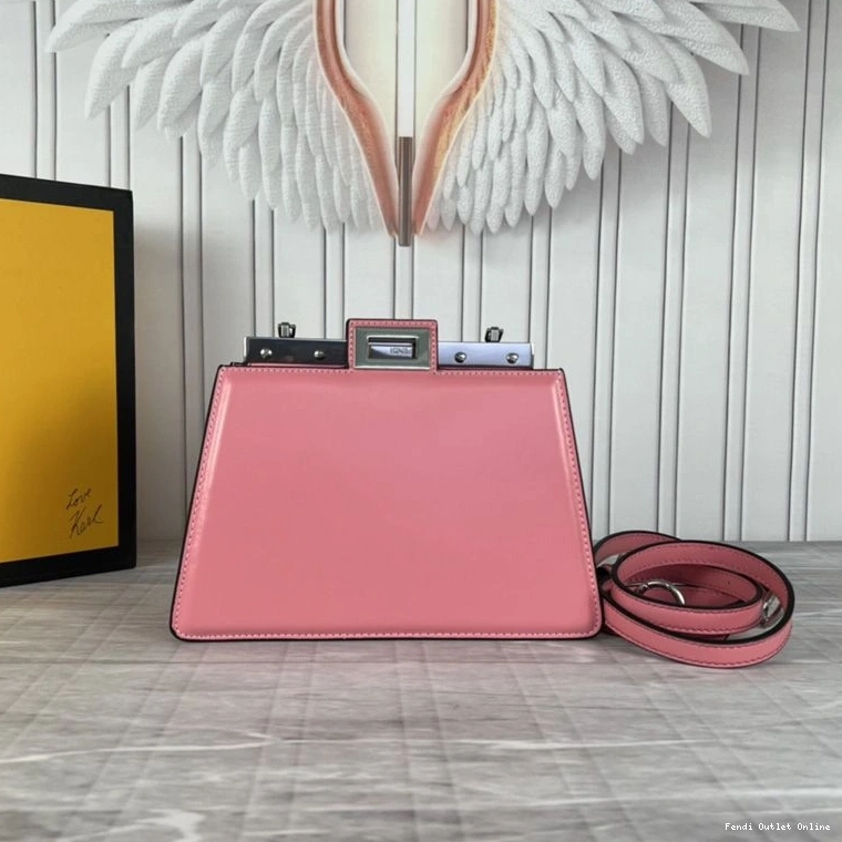 Affordable Bag In Leather Cut Calf White Mini Fendi Peekaboo 0722